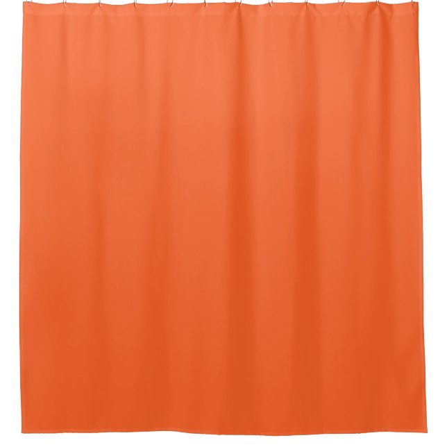 Dragon Fire Bright Orange Solid Colour Print Shower Curtain (Front)