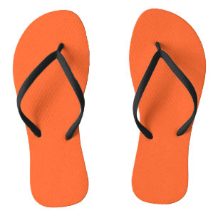 Dragon Fire Bright Orange Solid Colour Print Thongs