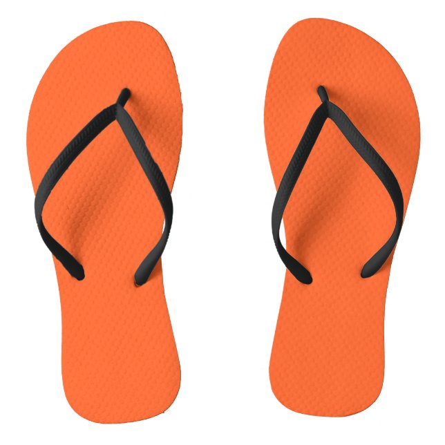 Dragon Fire Bright Orange Solid Colour Print Thongs (Footbed)