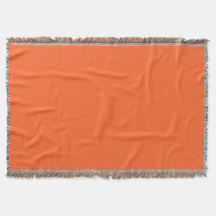Dragon Fire Bright Orange Solid Colour Print Throw Blanket