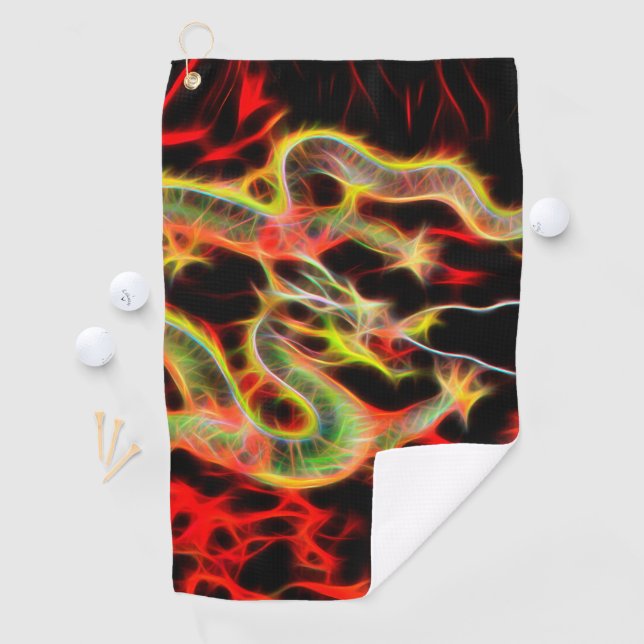 Dragon Fire Decor on a Golf Towel (InSitu)