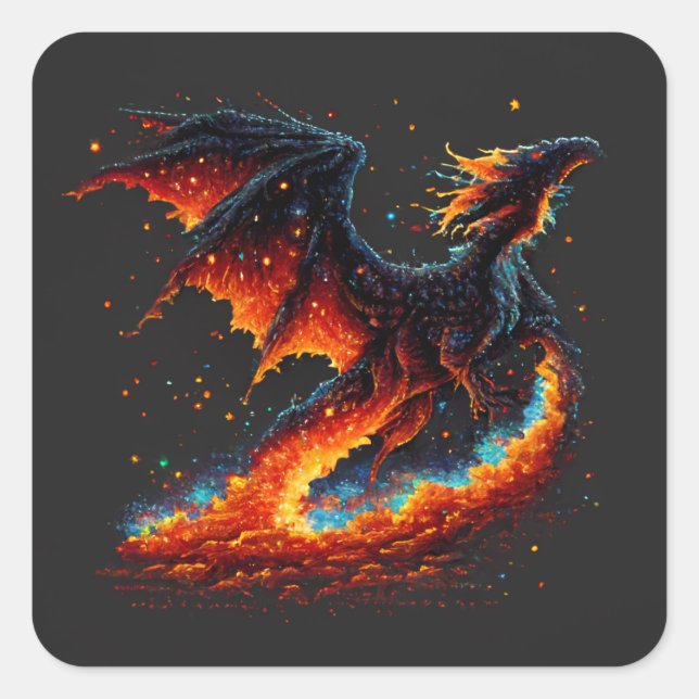 Dragon Fire Elemental  Square Sticker (Front)