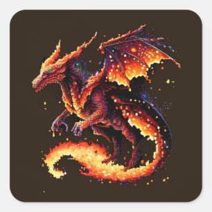 Dragon Fire Elemental Square Sticker
