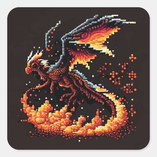 Dragon Fire Elemental Square Sticker (Front)