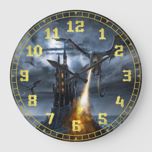 Dragon Fire Large Clock (Front)