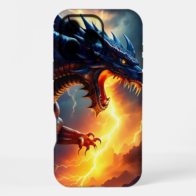 Dragon Fire Lightning Fight Two iPhone Case (Back)