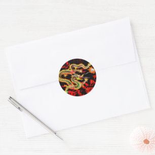 Dragon Fire on Lucky Energy Classic Round Sticker