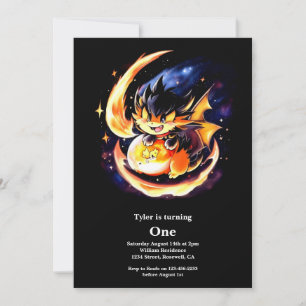 Dragon First Birthday Invitation