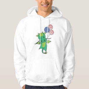 Dragon Flies Balloons Usa Above Cute Fantasy Hoodie