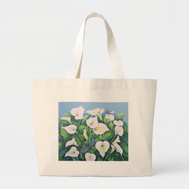 Dragon Flies Large Tote Bag (Front)