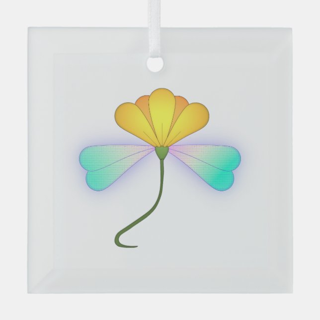 Dragon Flower Glass Tree Decoration (Front)