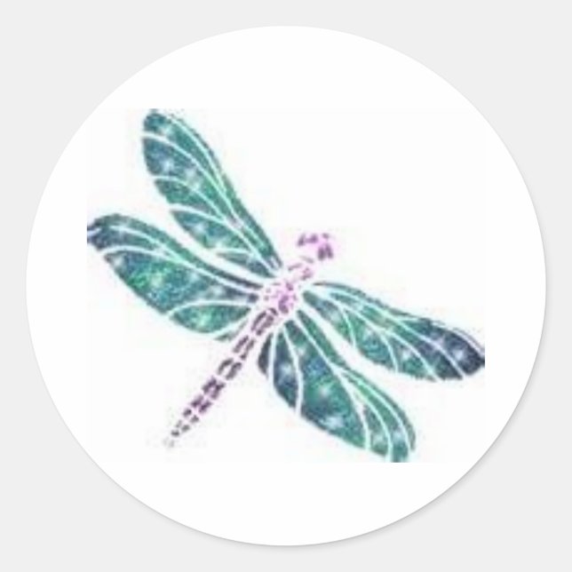 Dragon Fly Classic Round Sticker (Front)