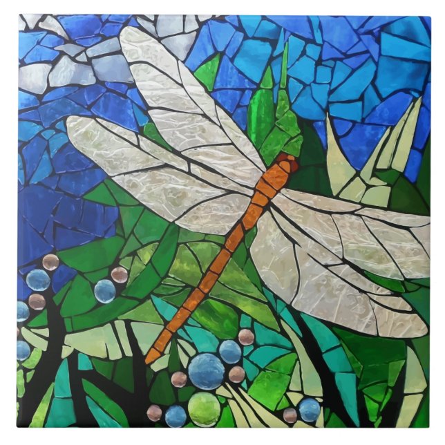 dragon-fly, dragonfly ceramic tile (Front)
