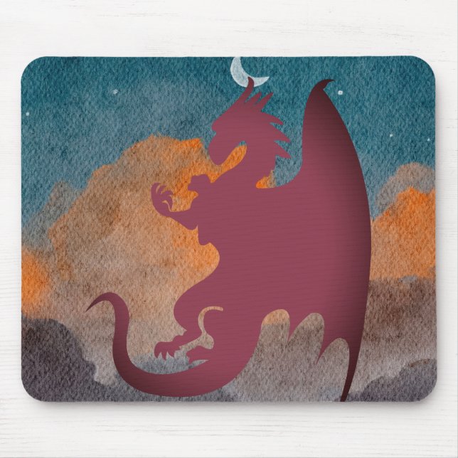 dragon flying in the night mouse pad (Front)