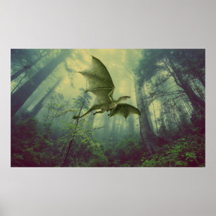 Dragon forest fantasy art  Poster