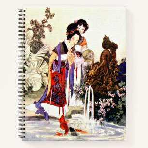 Dragon Fountain 8.5" x 11" Spiral Notebook