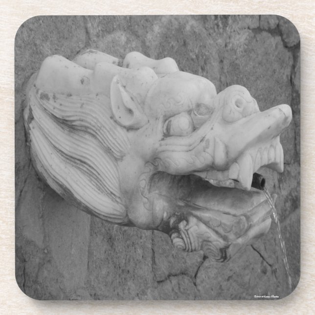 Dragon Fountain Cork Coaster (Front)