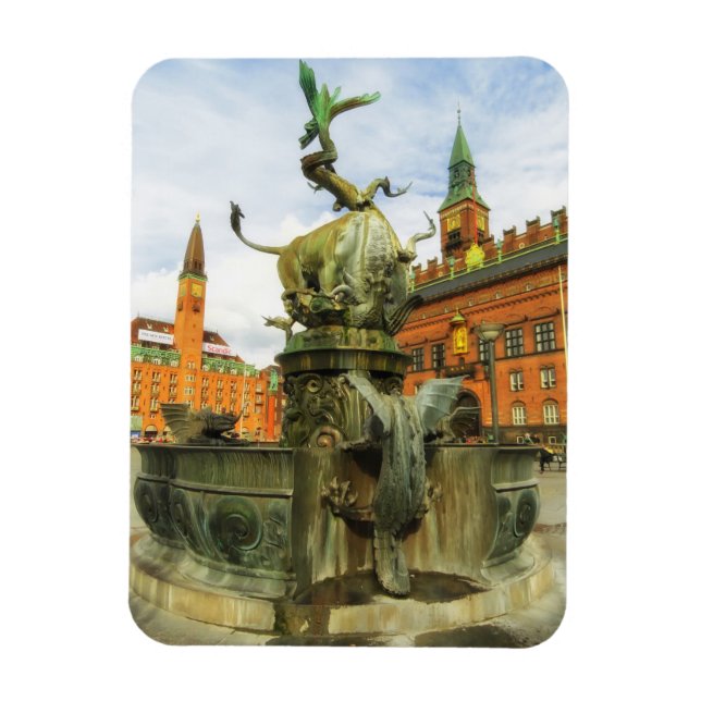 Dragon Fountain in Copenhagen Magnet (Vertical)