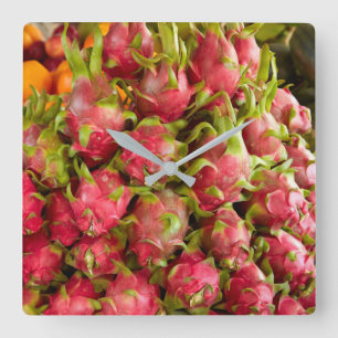 Dragon Fruit Can Duoc Market Square Wall Clock
