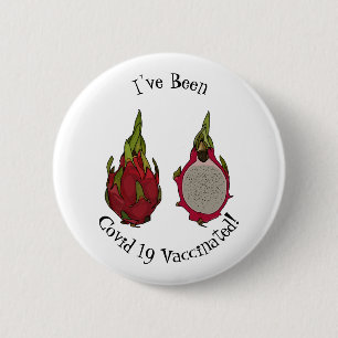 Dragon fruit cartoon illustration 6 cm round badge