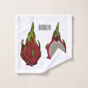 Dragon fruit cartoon illustration bath towel set