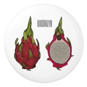 Dragon fruit cartoon illustration ceramic knob
