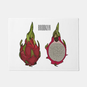 Dragon fruit cartoon illustration doormat