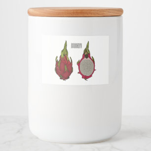 Dragon fruit cartoon illustration food label
