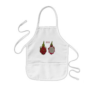 Dragon fruit cartoon illustration kids apron