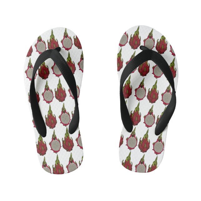 Dragon fruit cartoon illustration  kid's thongs (Footbed)