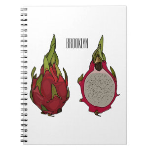 Dragon fruit cartoon illustration  notebook