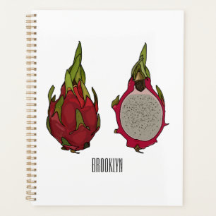 Dragon fruit cartoon illustration planner