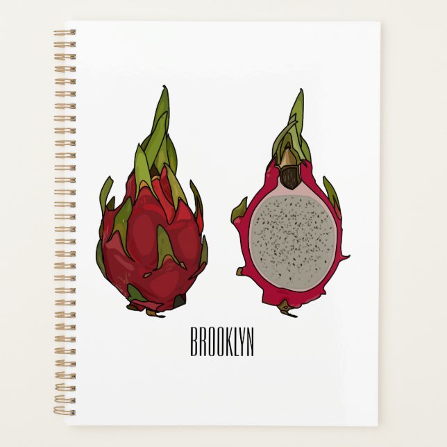 Dragon fruit cartoon illustration planner (Front)