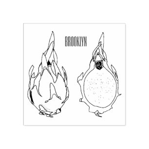 Dragon fruit cartoon illustration rubber stamp
