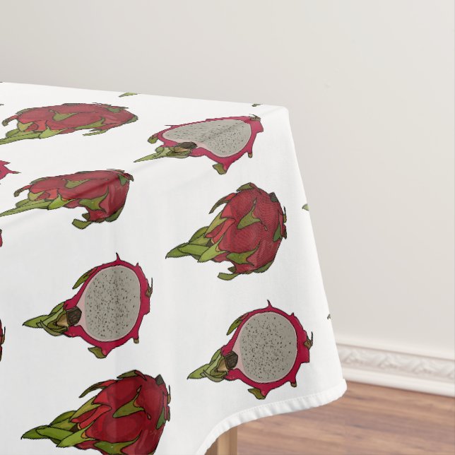 Dragon fruit cartoon illustration tablecloth (In Situ)