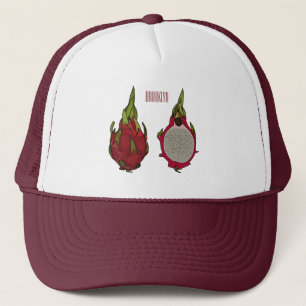 Dragon fruit cartoon illustration trucker hat
