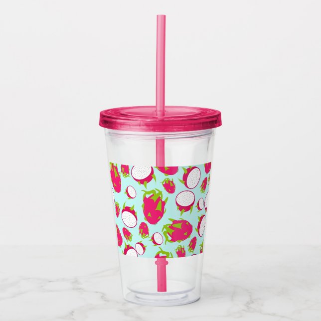 Dragon Fruit Pattern Acrylic Tumbler (Front)