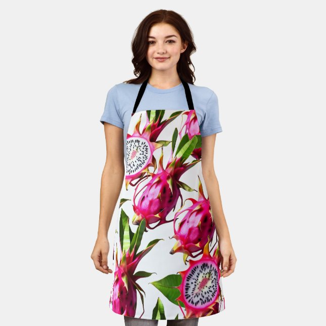 Dragon fruit pattern  apron (Worn)