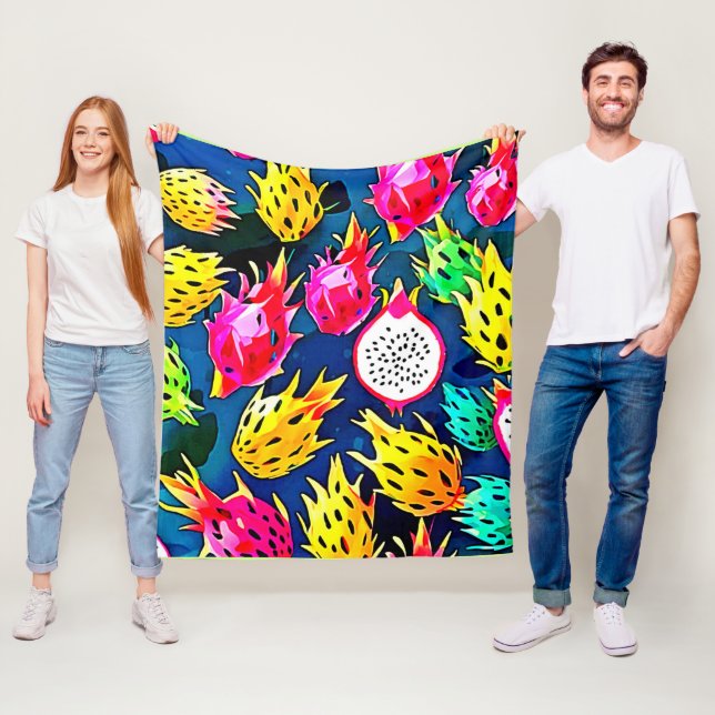 Dragon Fruit Pattern Art Fleece Blanket (In Situ)