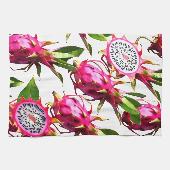 Dragon fruit pattern  tea towel (Horizontal)