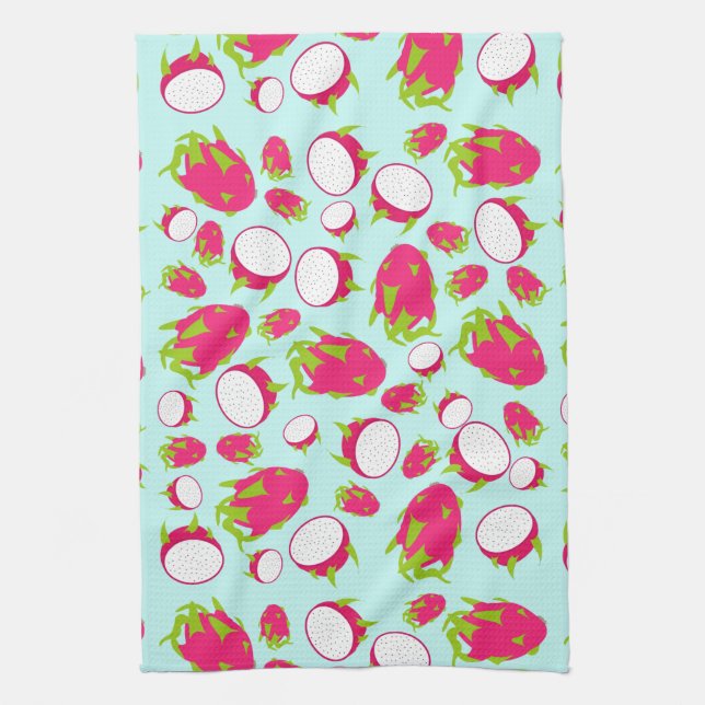 Dragon Fruit Pattern Tea Towel (Vertical)