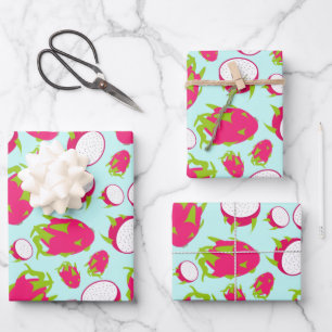 Dragon Fruit Pattern Wrapping Paper Sheet