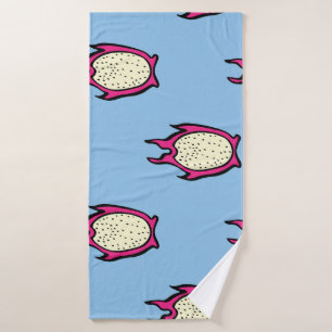 Dragon Fruit: Vintage Ink Drawing. Bath Towel