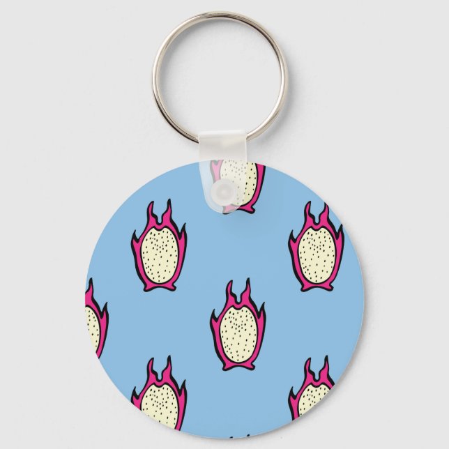 Dragon Fruit: Vintage Ink Drawing. Key Ring (Front)