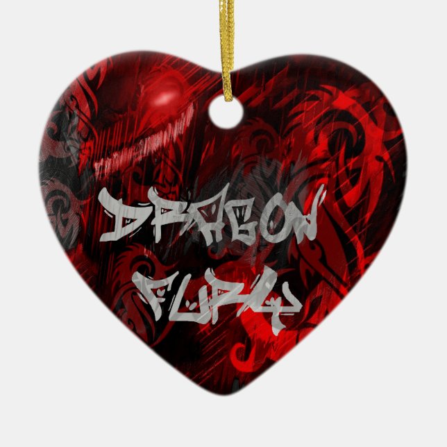 Dragon fury ceramic tree decoration (Front)