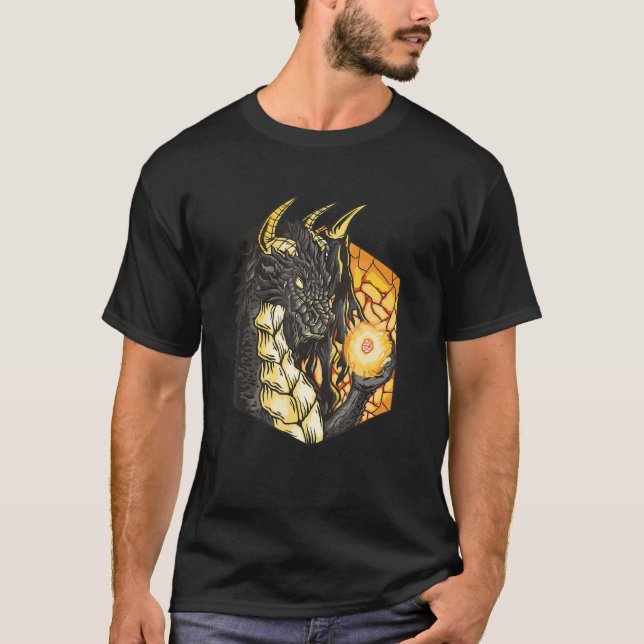 Dragon Gamer Dungeon Mediaeval Roleplay Beautiful T-Shirt (Front)