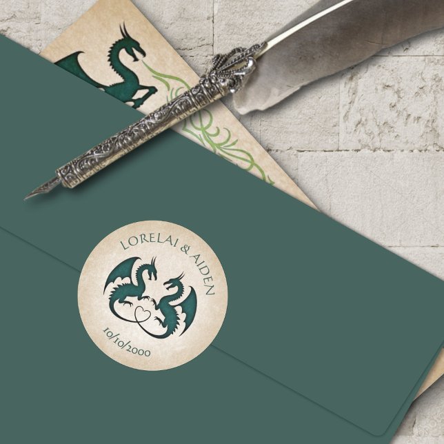 Dragon Gamer Fantasy Classic Round Sticker (Creator Uploaded)