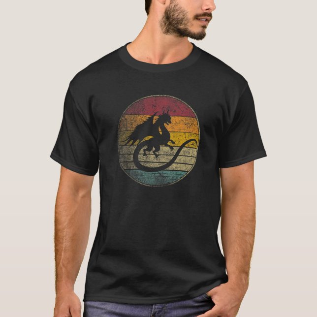Dragon Gift Retro Style Vintage Funny 70S 80S 90S T-Shirt (Front)