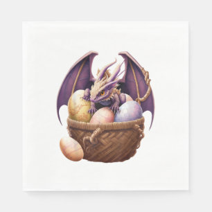 Dragon Girl Lover Collecting Easter Eggs - Kids Cu Napkin