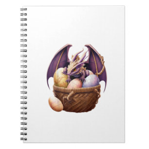 Dragon Girl Lover Collecting Easter Eggs - Kids Cu Notebook